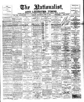 cover page of Carlow Nationalist published on June 18, 1904
