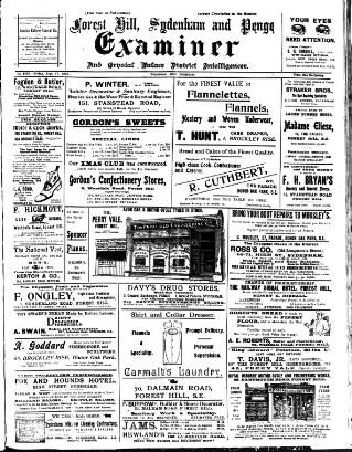 cover page of Forest Hill & Sydenham Examiner published on September 17, 1915
