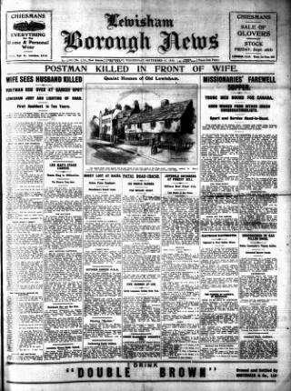 cover page of Lewisham Borough News published on September 17, 1930