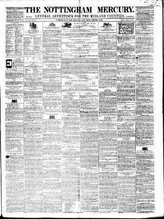 cover page of Nottingham and Newark Mercury published on April 4, 1845
