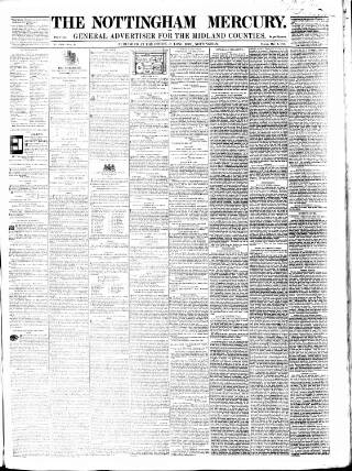 cover page of Nottingham and Newark Mercury published on May 2, 1845