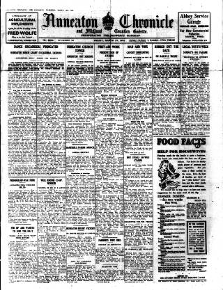 cover page of Nuneaton Chronicle published on March 19, 1943