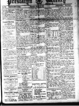 cover page of Prestatyn Weekly published on March 19, 1921