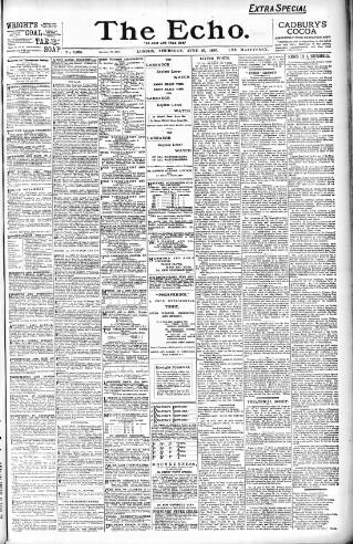 cover page of Echo (London) published on June 18, 1896