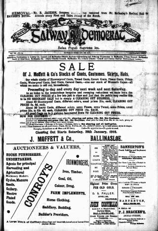cover page of East Galway Democrat published on February 2, 1918