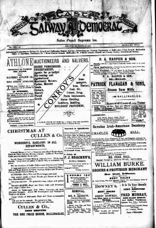 cover page of East Galway Democrat published on December 14, 1918