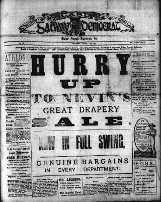 cover page of East Galway Democrat published on March 19, 1921