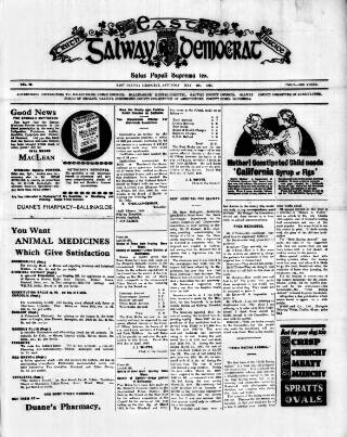 cover page of East Galway Democrat published on May 4, 1940