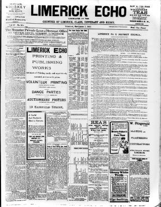 cover page of Limerick Echo published on November 2, 1915