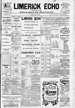 cover page of Limerick Echo published on May 2, 1916
