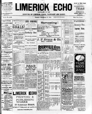 cover page of Limerick Echo published on September 17, 1918