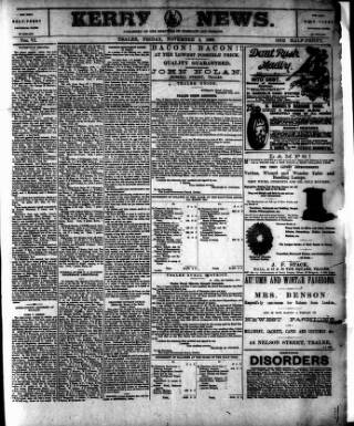 cover page of Kerry News published on November 2, 1900