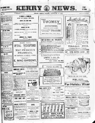 cover page of Kerry News published on September 17, 1917