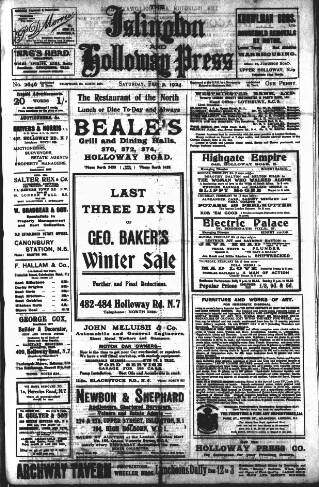 cover page of Holloway Press published on February 2, 1924