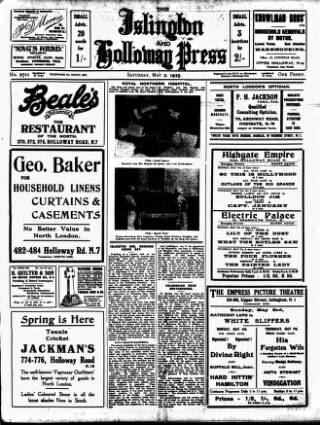 cover page of Holloway Press published on May 2, 1925