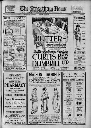 cover page of Streatham News published on May 4, 1923