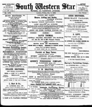 cover page of South Western Star published on May 2, 1902