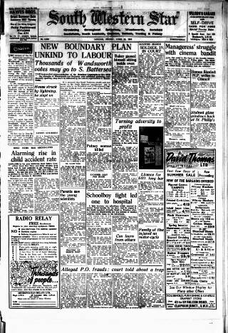cover page of South Western Star published on June 18, 1954