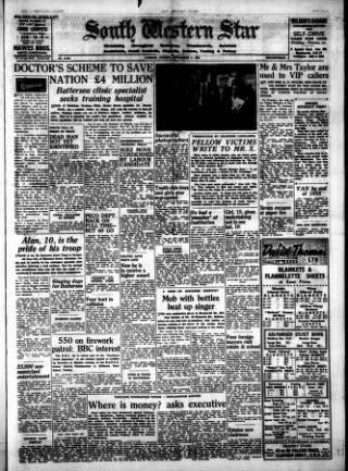 cover page of South Western Star published on November 2, 1956