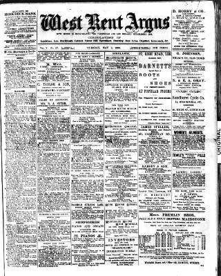 cover page of West Kent Argus and Borough of Lewisham News published on May 2, 1899
