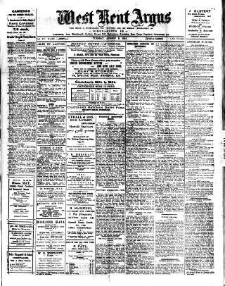 cover page of West Kent Argus and Borough of Lewisham News published on August 2, 1910