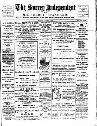 cover page of Surrey Independent and Wimbledon Mercury published on February 2, 1895