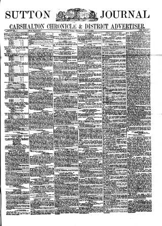cover page of Sutton Journal published on May 2, 1878