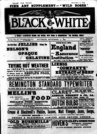 cover page of Black & White published on September 17, 1892