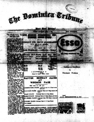 cover page of Dominica Tribune published on April 5, 1947