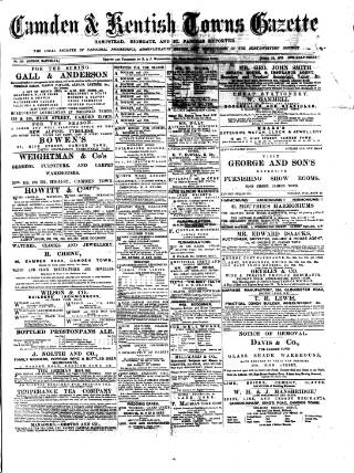 cover page of St. Pancras Gazette published on June 18, 1870