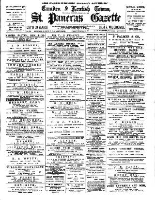 cover page of St. Pancras Gazette published on February 2, 1906
