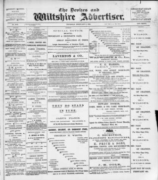 cover page of Devizes and Wilts Advertiser published on February 2, 1899