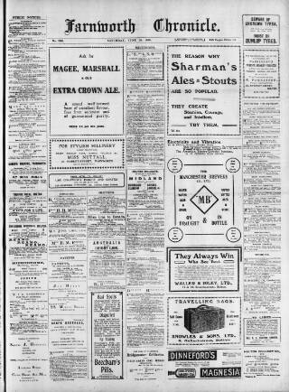 cover page of Farnworth Chronicle published on June 18, 1910