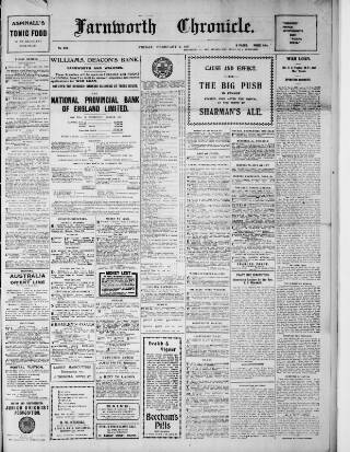 cover page of Farnworth Chronicle published on February 2, 1917