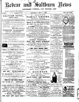 cover page of Redcar and Saltburn News published on May 2, 1896
