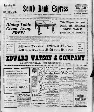 cover page of South Bank Express published on May 2, 1914