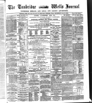 cover page of Tunbridge Wells Journal published on June 18, 1874