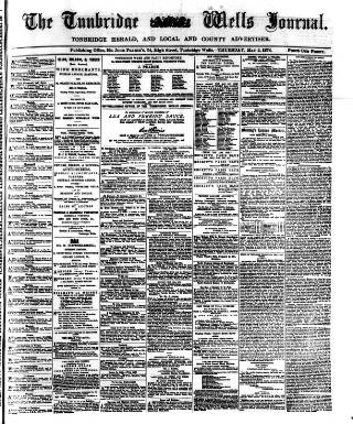 cover page of Tunbridge Wells Journal published on May 2, 1878