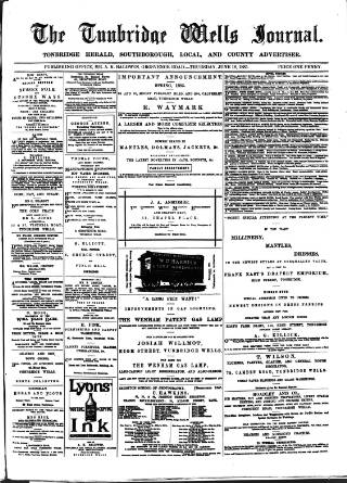 cover page of Tunbridge Wells Journal published on June 18, 1885