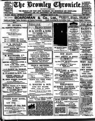cover page of Bromley Chronicle published on March 19, 1914