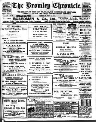 cover page of Bromley Chronicle published on June 18, 1914