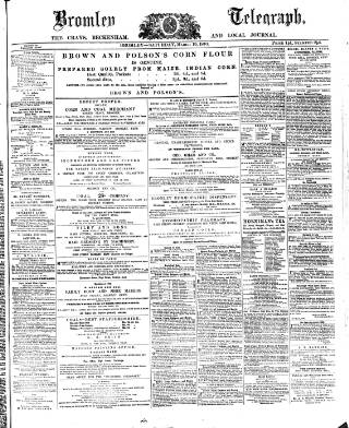 cover page of Bromley and West Kent Telegraph published on March 19, 1870