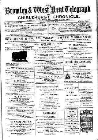 cover page of Bromley and West Kent Telegraph published on February 2, 1907