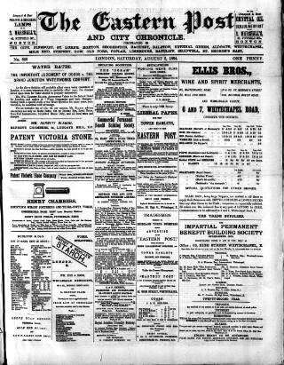 cover page of Eastern Post published on August 2, 1884