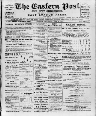 cover page of Eastern Post published on May 4, 1889