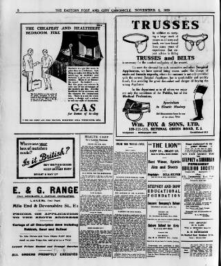 cover page of Eastern Post published on November 2, 1929