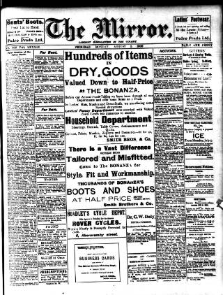 cover page of Mirror (Trinidad & Tobago) published on August 2, 1909