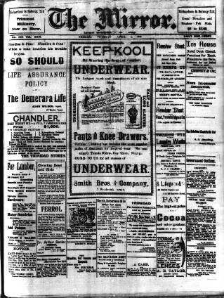 cover page of Mirror (Trinidad & Tobago) published on April 4, 1916