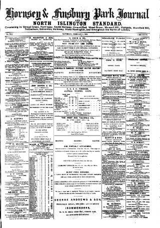 cover page of Hornsey & Finsbury Park Journal published on February 2, 1895