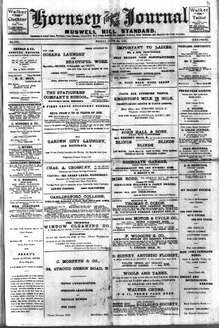 cover page of Hornsey & Finsbury Park Journal published on June 18, 1915
